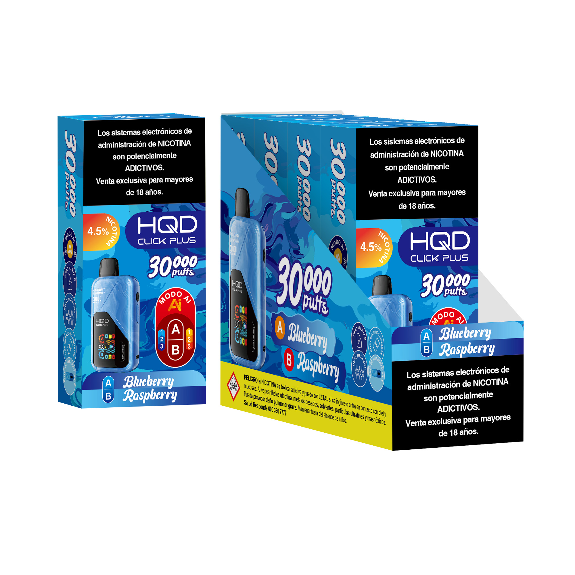 Blueberry Raspberry Vaporizador Click Plus 30.000 Puff Doble Sabor - Blueberry / Raspberry - Imagen 1