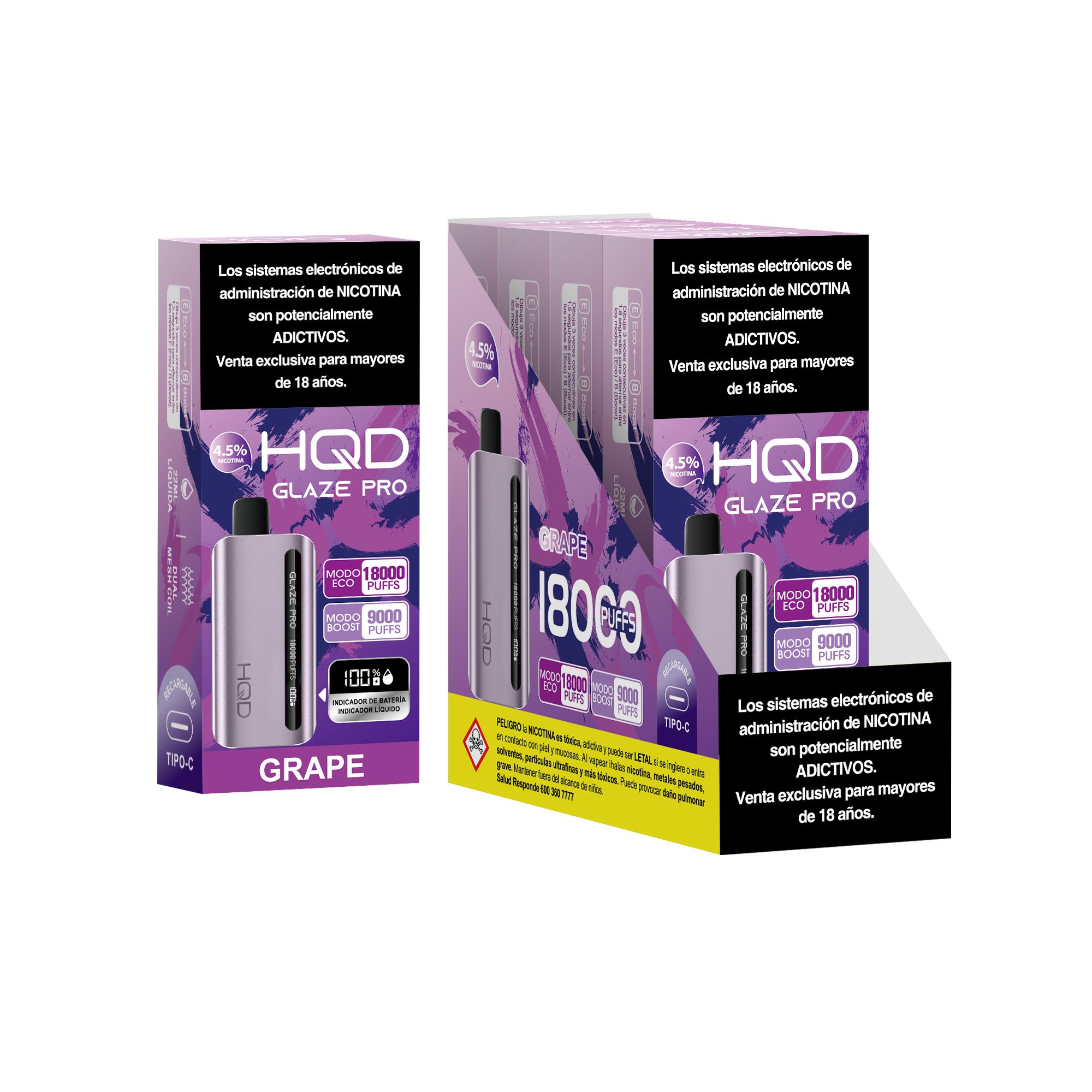Grape Vaporizador Glaze PRO 18.000 Puff - Grape - Imagen 1
