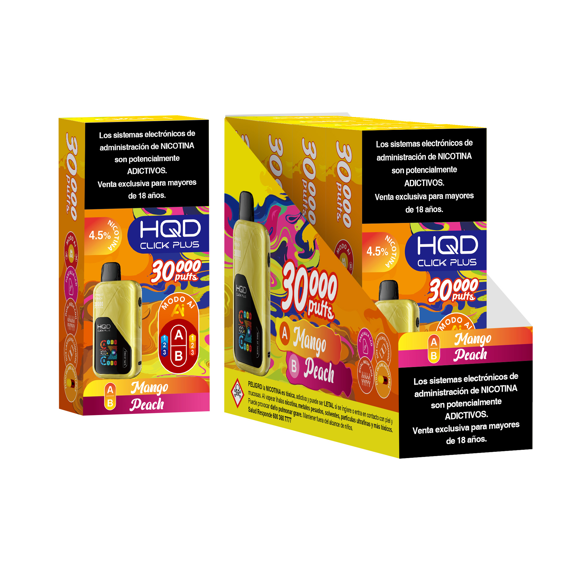 Mango Peach Vaporizador Click Plus 30.000 Puff Doble Sabor - Mango / Peach - Imagen 1